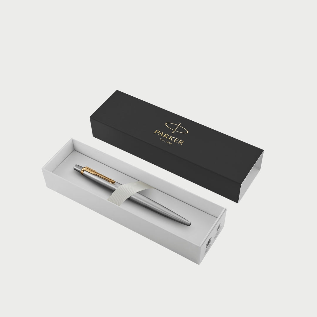 Parker Jotter Ballpoint Pen - Blue ink with Stainless Steel Gold Finish