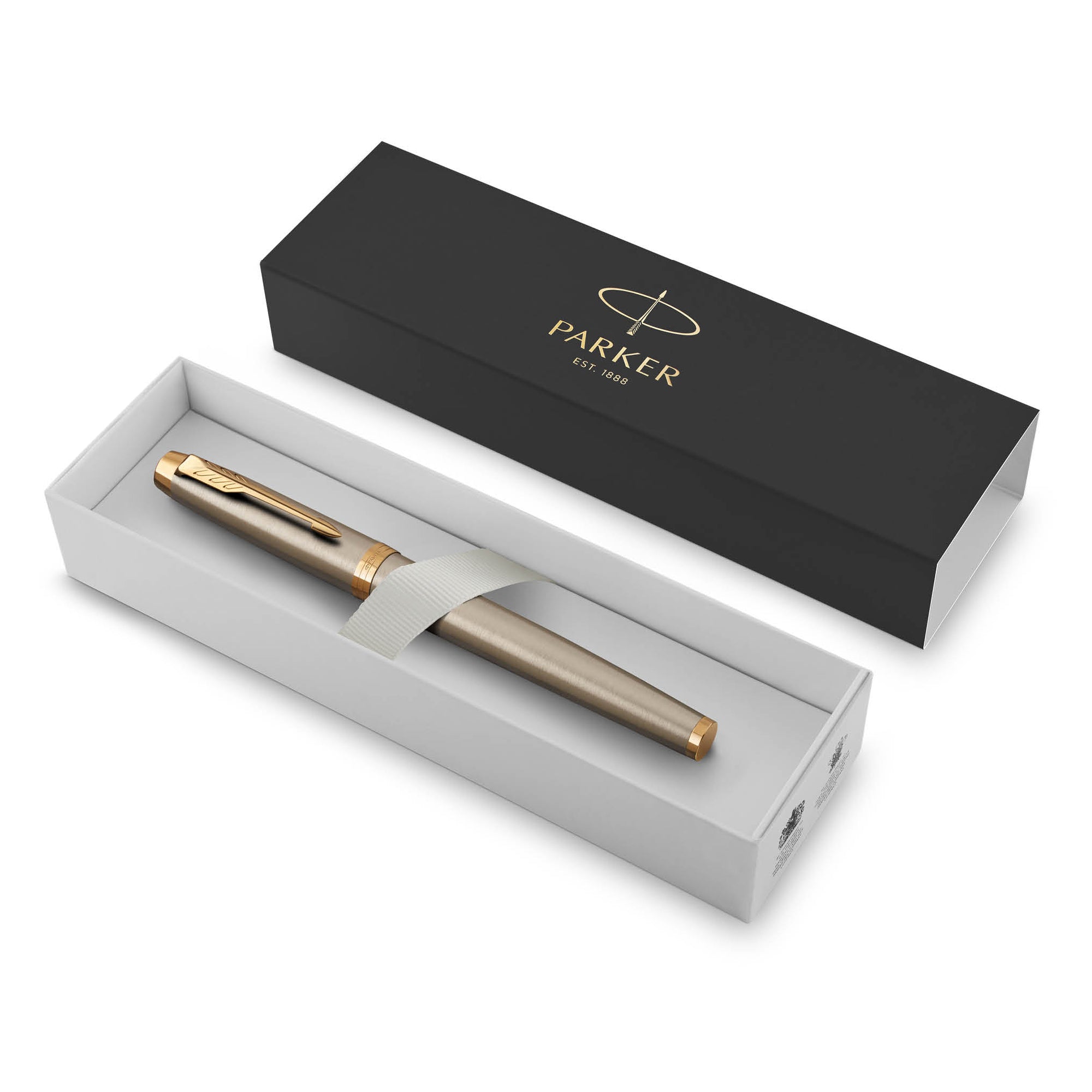 Parker IM Rollerball Pen - Black ink with Brushed Metal Gold Finish