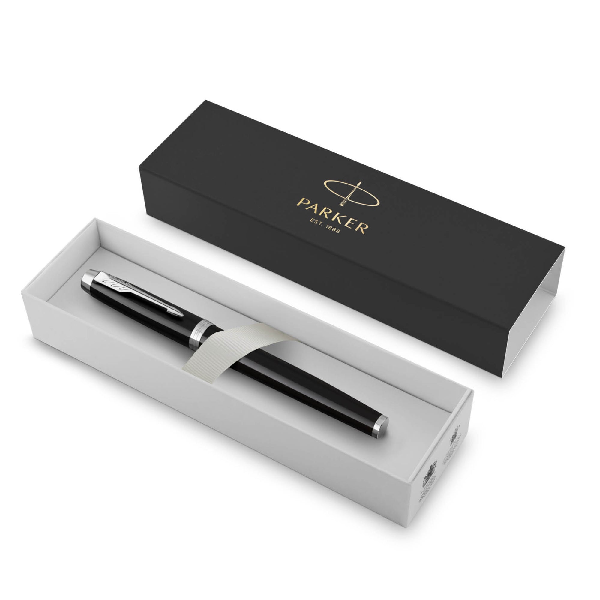 Parker IM Rollerball Pen - Black ink with Matte Black Lacquer Chrome Finish