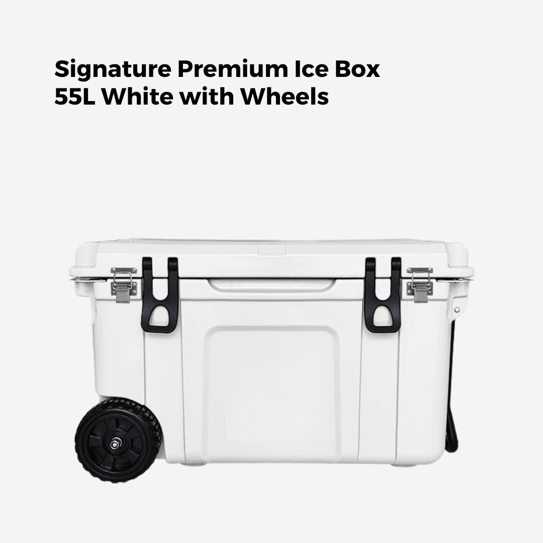 Signature Premium Ice Box 55L White with Wheels