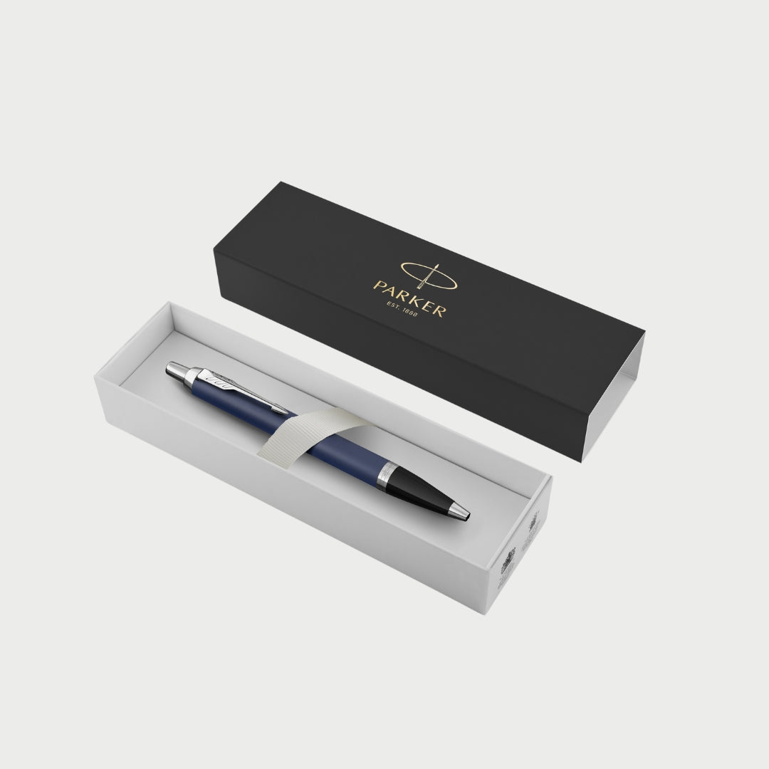 Parker IM Ballpoint Pen - Blue Ink, Matte Blue & Chrome Trim